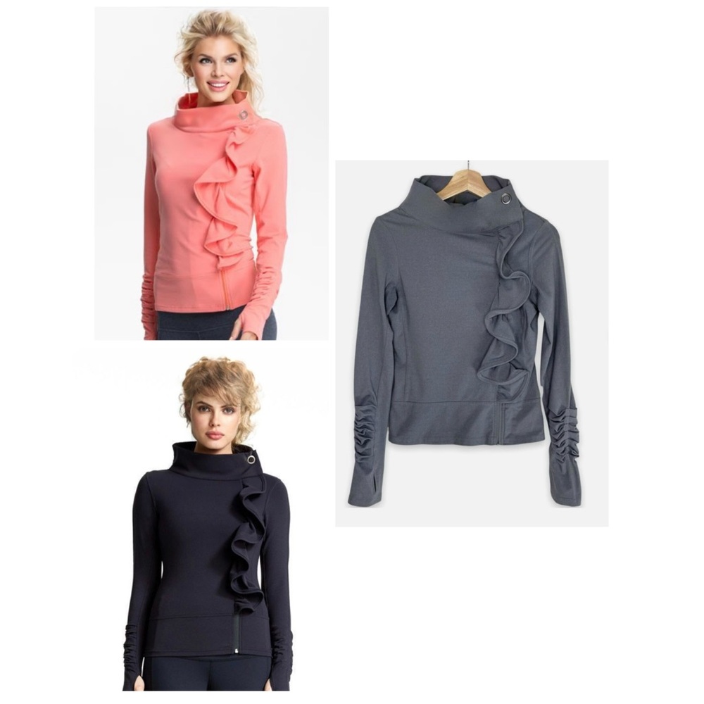 Women's Ruffled Jacket- Gray